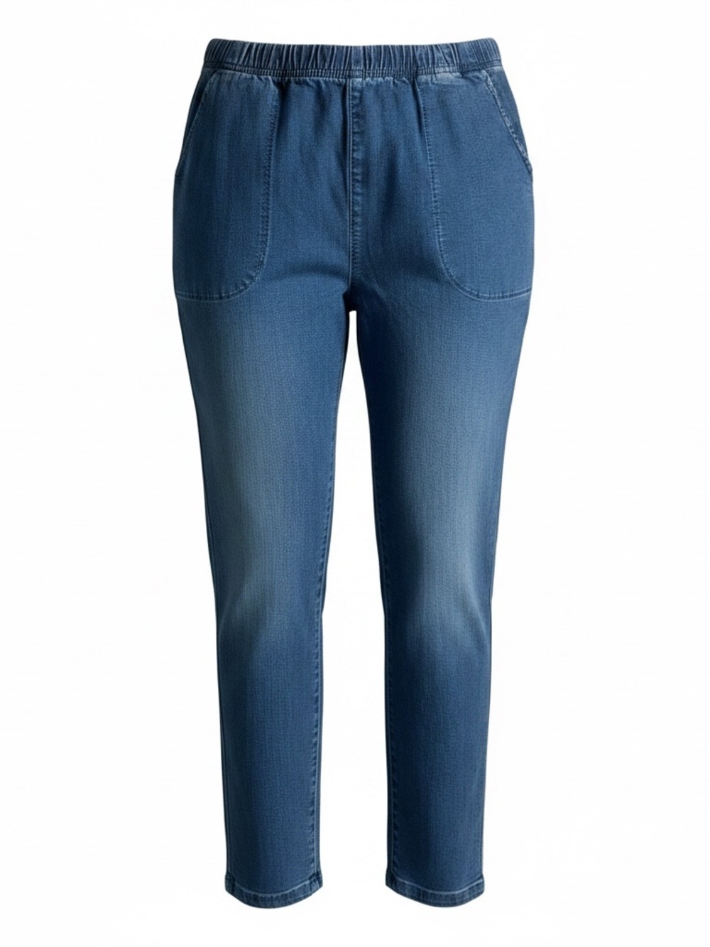 croft & barrow Size 1X Blue Mid-Rise Straight Jeans with Elastic Waist